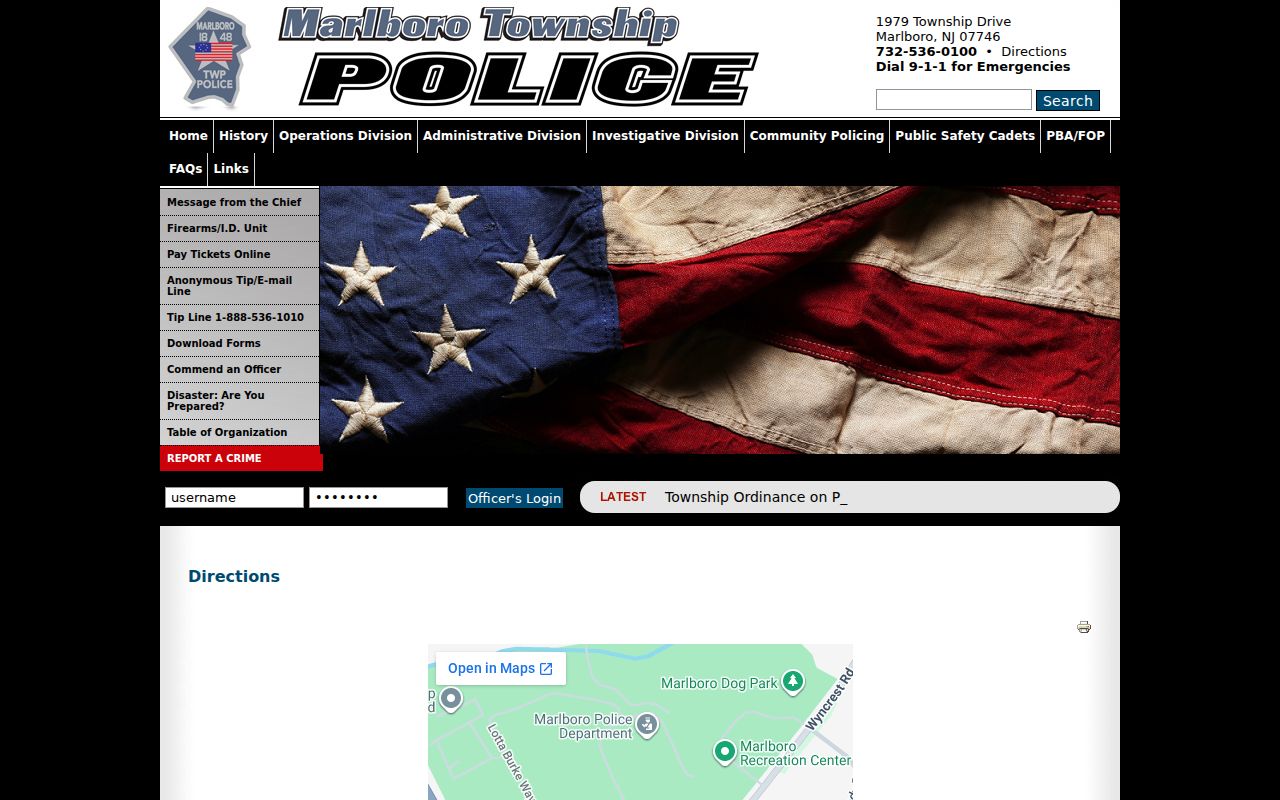 Marlboro Police Department criminal records location
