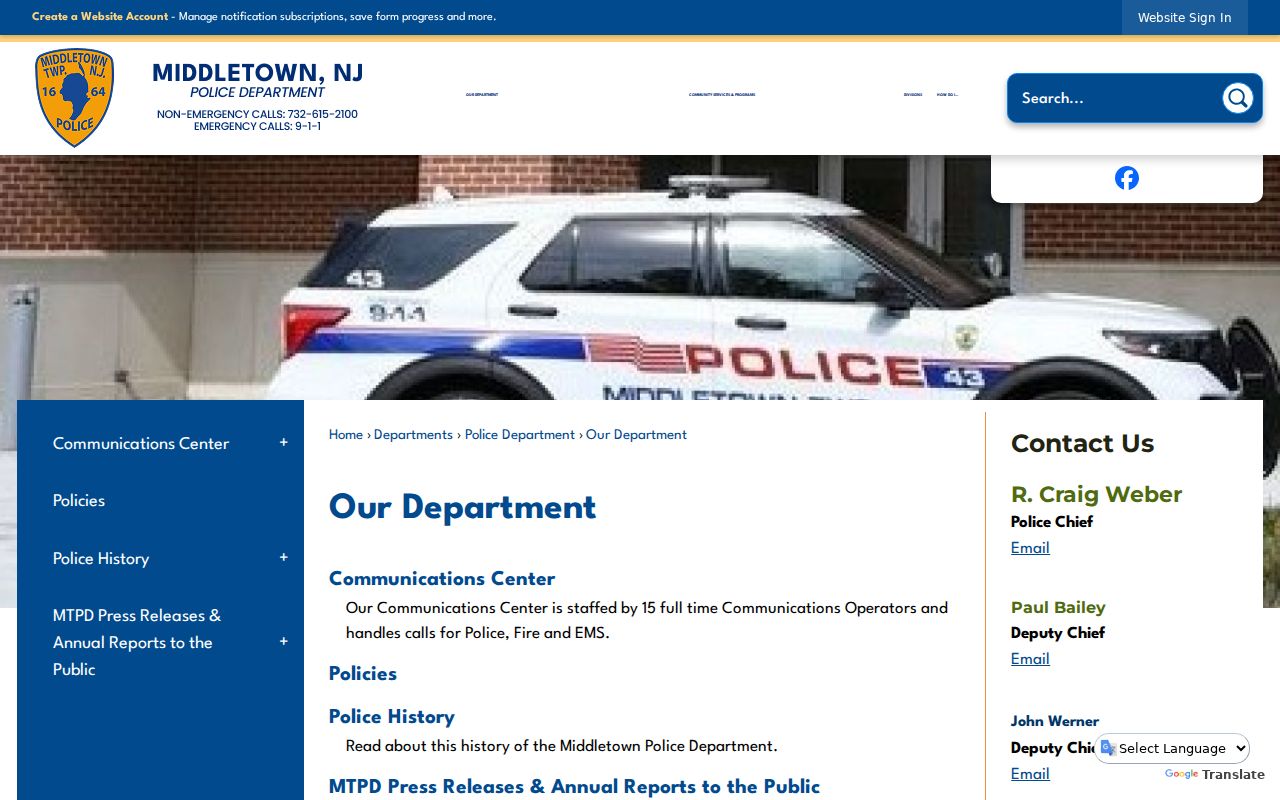 Middletown Police Department criminal records information