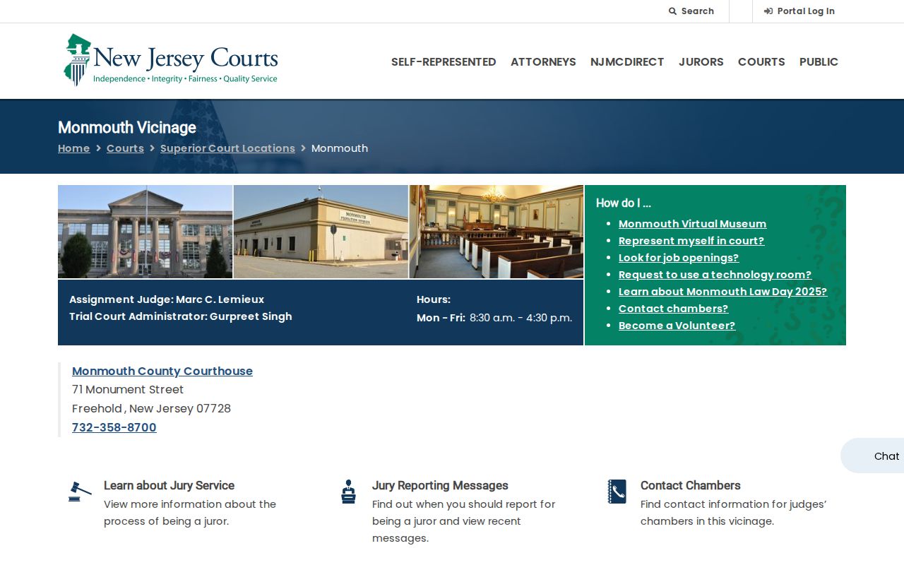 Monmouth County criminal records through the Monmouth Vicinage