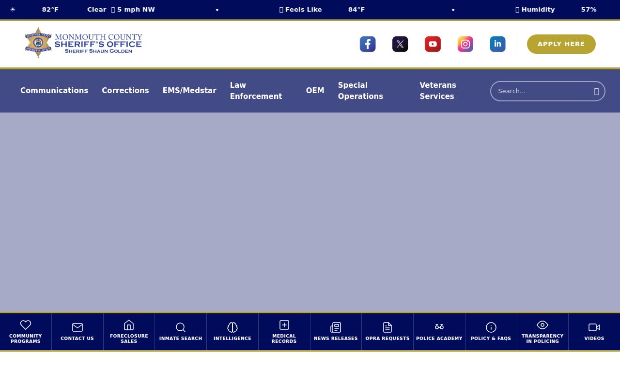 Monmouth County criminal history and Sheriff's Office records