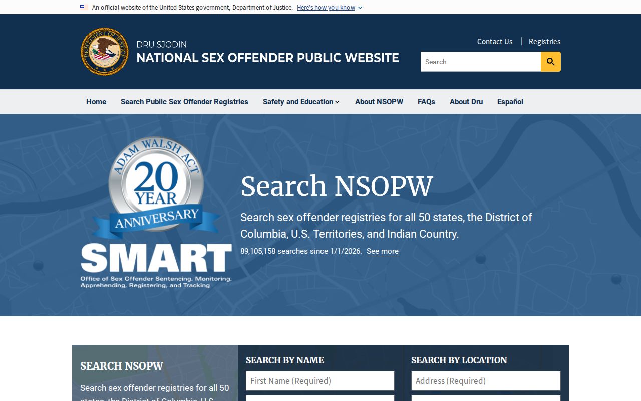 National sex offender registry search for Monmouth County awareness